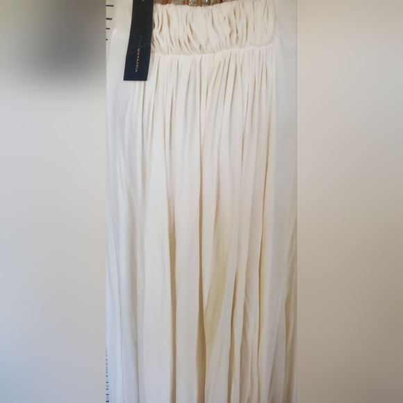 BCBG MAXAZRIA RUNWAY SILK  IVORY GOWN - DRESS BOHOBEACH WEDDING - Picture 5 of 9